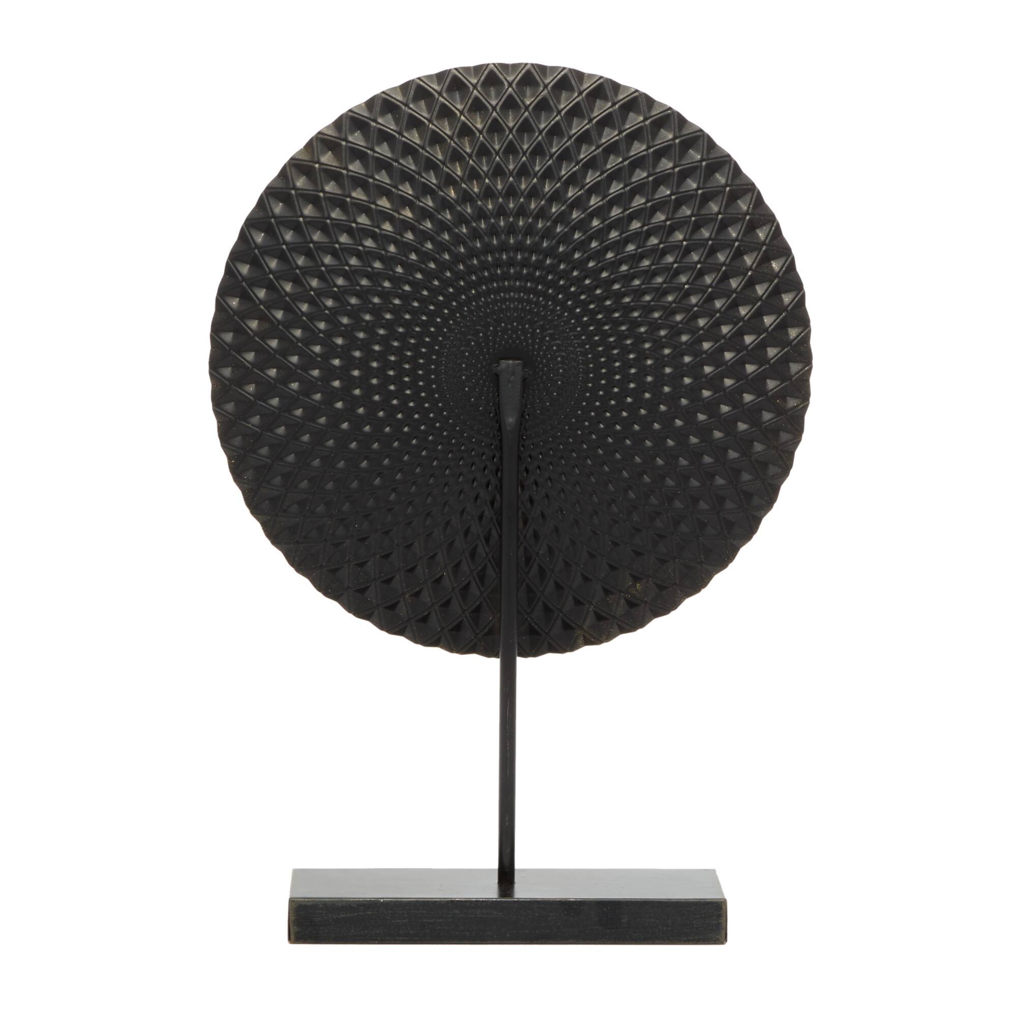 20" Gray & Gold Metal Mandala Sculpture